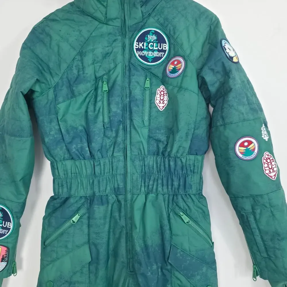 Free People FP Movement Evergreen Combo All Prepped Patch Ski Suit Sz Small NWT